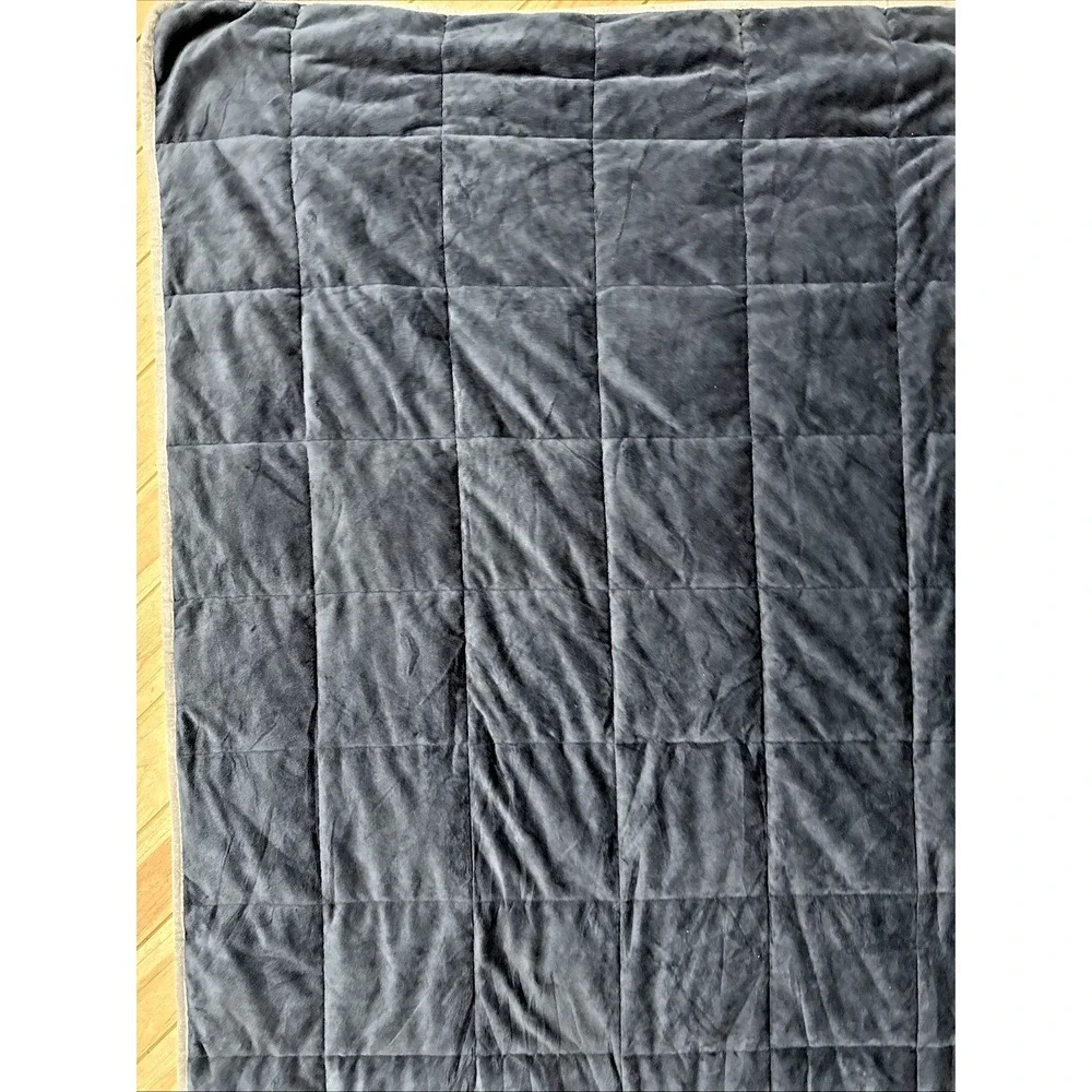 Luxome Weighted Blanket Navy Blue 13# 60x80 Glass Beads Plush Adult Throw